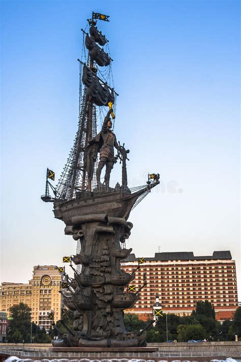Peter The Great Statue By Zurab Tsereteli Moscow Editorial Image