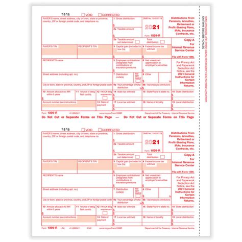 1099 R Federal Copy A Lra Forms And Fulfillment