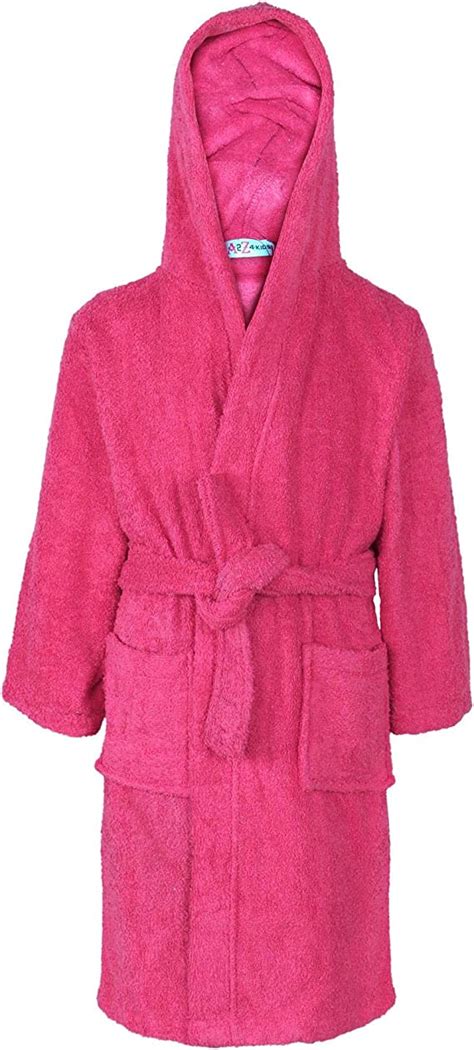 A2z 4 Kids Kids Girls Towel Bathrobe 100 Cotton Pink Hooded Terry