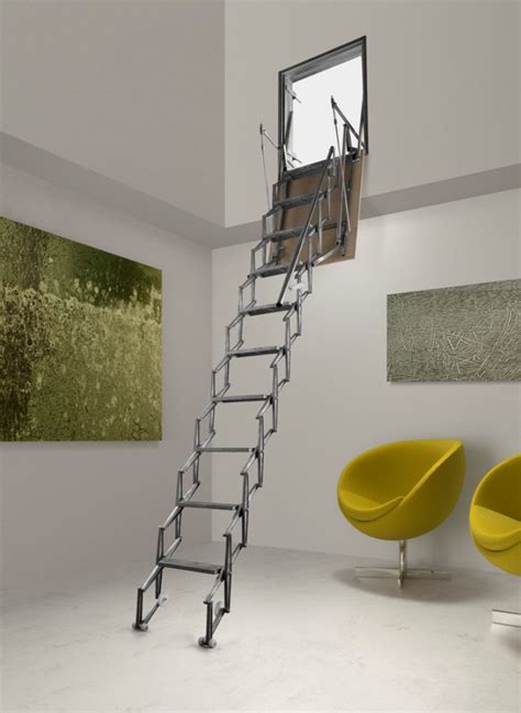 Fantozzi Alluminio Vertical Wall Access Concertina Loft Ladder Loft