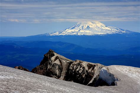 Mountain And Volcano With Snow Capped In The Landscape Image Free