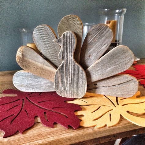 Reclaimed Wood Thanksgiving Turkey Centerpiece Fall Wood Crafts