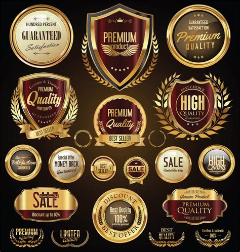 Luxury Premium Golden Badges And Labels 381404 Vector Art At Vecteezy