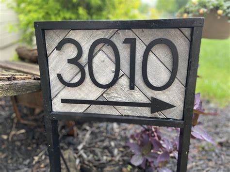 Address Stake With Arrow Reclaimed Wood Address Sign For Etsy
