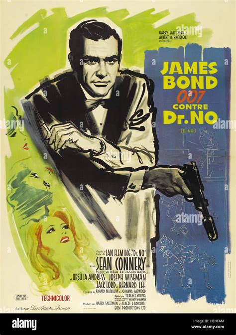 Sean Connery Film Poster James Bond Dr No 1962 Stock Photo