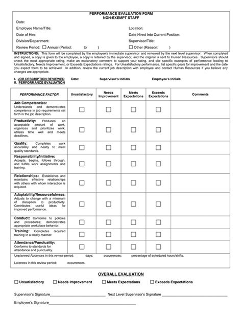 General Performance Evaluation Form Download Printable Pdf