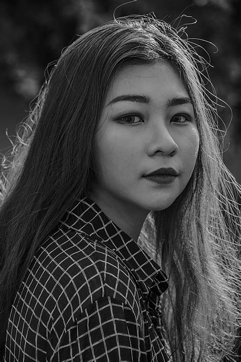 Free Photo Grayscale Photo Of Woman Asian Model Wear Free