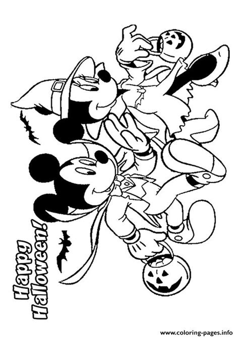 The Mickey And Minnie Mouse Disney Halloween Coloring Page Printable