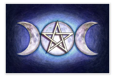 Moon Pentagram Triple Moon Print By Dirk Czarnota Posterlounge