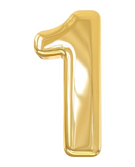 Number 1 Gold 3d 9313546 Png