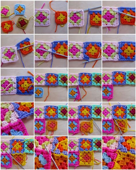 joining granny squares | Crochet squares, Joining granny 