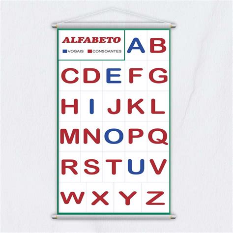 Banner Didático Escolar Letras Alfabeto E Vogais 80x50cm No Elo7