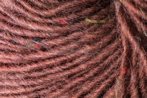 Reddish Brown Wool Thread Ball Macro Closeup Stock Photo Image Of