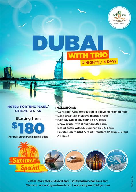 Satguru Travels Dubai Travel Dubai Tourism Travel Poster Design
