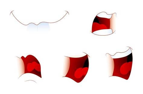 Set Of Cartoon Laughing Mouth Expression Royalty-Free Stock Image