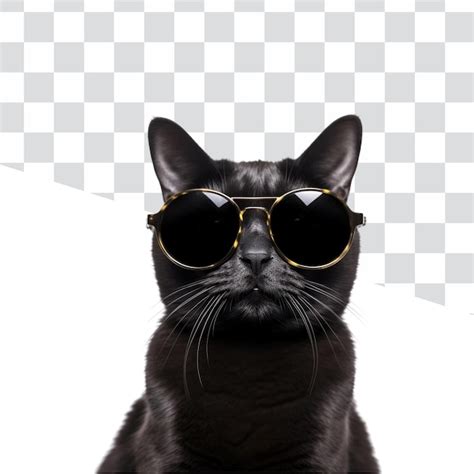Premium Psd Black Cat In Sunglasses Cool And Beautiful Ready For Summer