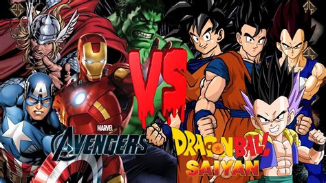 The Avengers Marvel Comics Vs Dragon Ball Saiyans Dbz Ultimate