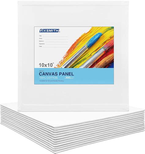 Fixsmith Painting Canvas Panels 10x10 Inch Professional Quality