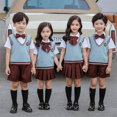 Kid Korean Japanese School Uniform For Girls Boy Turn Down Coallr Shirt