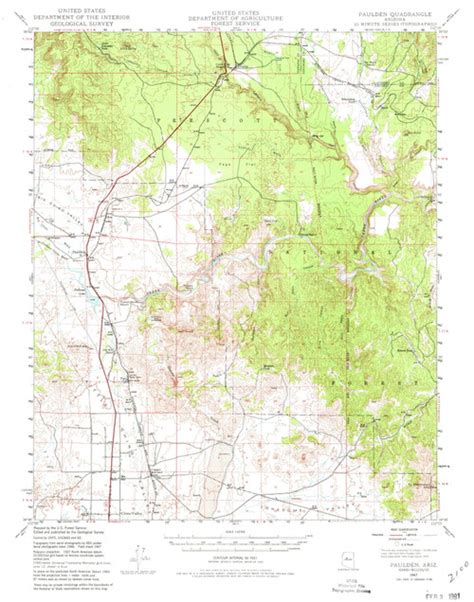 Paulden Arizona 1947 1980 Usgs Old Topo Map Reprint 15x15 Az Quad