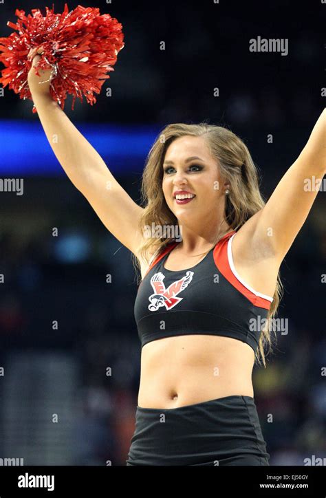 March 19 2015 An Eastern Washington Eagles Cheerleader Entertains The Fans During The 2nd