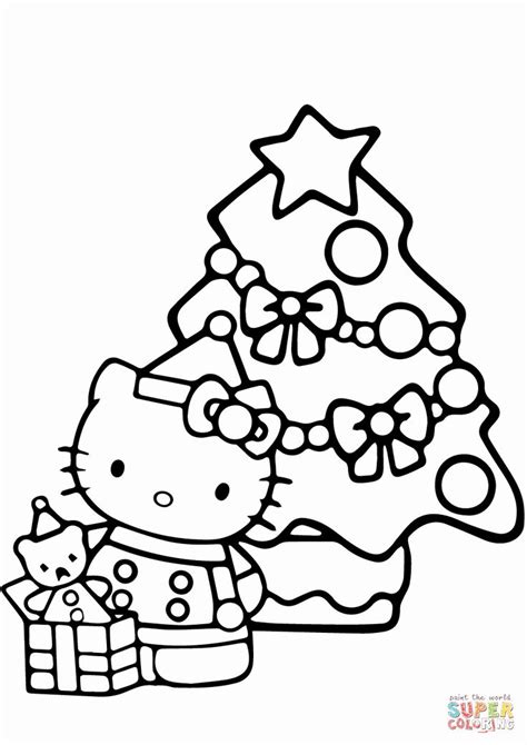 Cartoon Christmas Coloring Pages Beautiful Hello Kitty Christmas