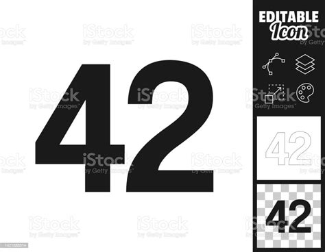 42 Number Fortytwo Icon For Design Easily Editable Stock Illustration