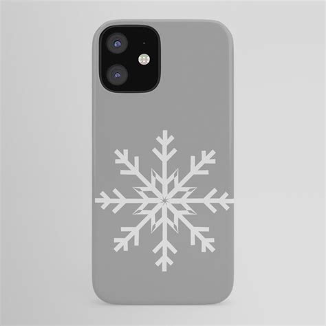 Light Gray Snowflake On Silver Gray Iphone Case By Momsboxershorts