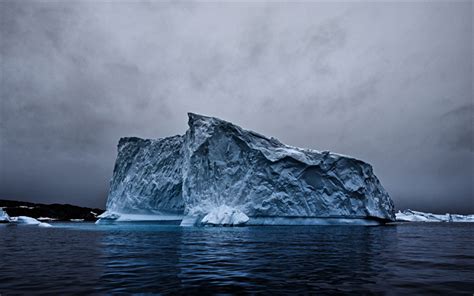 Download Wallpapers Iceberg 4k Ocean Darkness Antarctica For