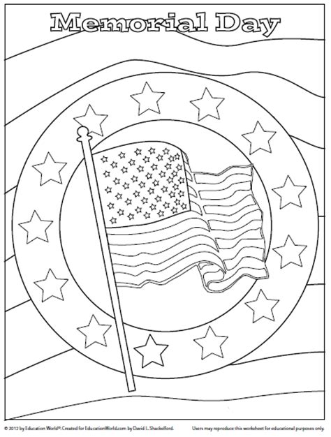 Every year on the last monday of may the federal holiday is declared in the united states. Coloring Sheet: Memorial Day | Education World