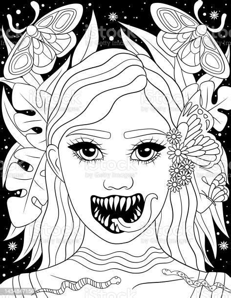Horror Beauties Coloring Book Stock Illustration Download Image Now