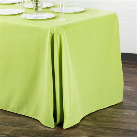 90x156 Rectangular Oblong Polyester Tablecloth Apple Green Cv Linens