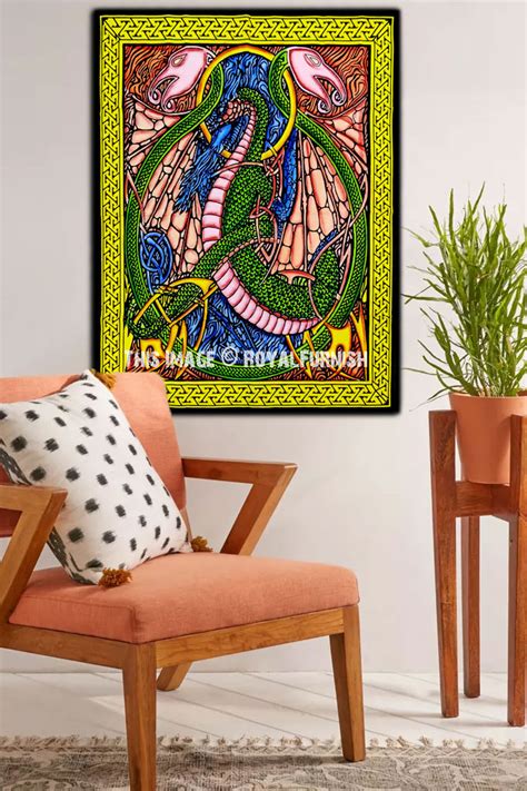 Multicolored Chinese Dragon Tapestry Poster Size 30x40 Inch