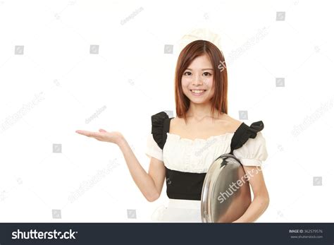 Young Japanese Woman Wearing French Maid Stock Photo 362579576