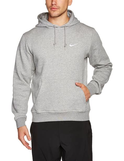 New Nike Mens Club Swoosh Gray Fleece Pullover Sweatshirt Hoodie Jacket