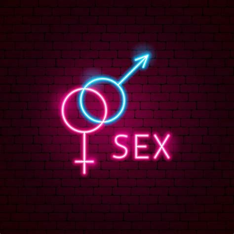Female And Male Gender Symbols A Symbol An Icon Made In A Neon Style Isolated Vector
