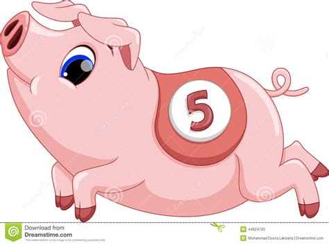Cute Pig Cartoon Running Stock Illustration Image 44824720