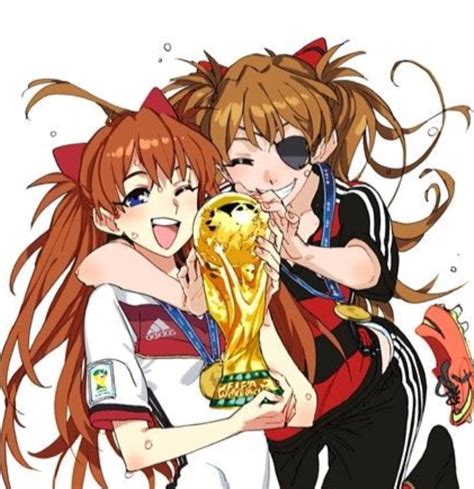 Asuka Langley Sohryu And Asuka Langley Shikinami Oh Baka Shinji We Won On Fifa Shinji Sees