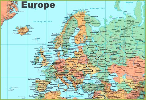 Political Map Of Europe Free Printable Maps Digital Political