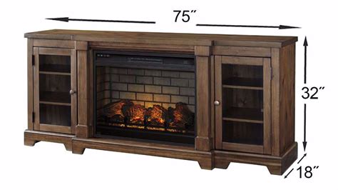 Flynnter Tv Stand With Fireplace Brown Home Furniture Plus Bedding