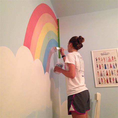 How To Paint A Rainbow On A Bedroom Wall Bedroom Poster