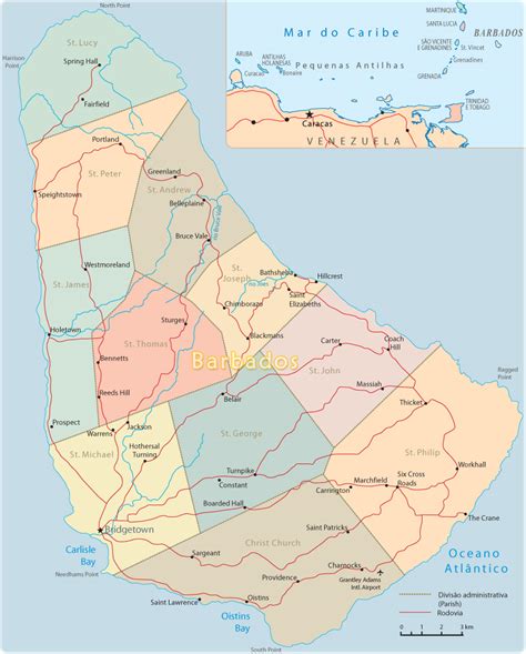 Mapa Político de Barbados