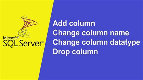 Sql Tutorial 8 How To Add Rename And Drop Column Beginners Must