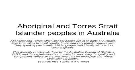 Aboriginal And Torres Strait Islander Peoples In Australia Aboriginal And Torres Strait Islander