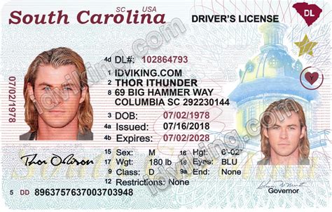 South Carolina Sc Drivers License Psd Template