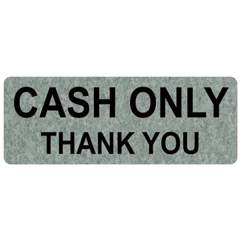 Cash Only Thank You Engraved Sign Egre 15833 Blkonplmrbl