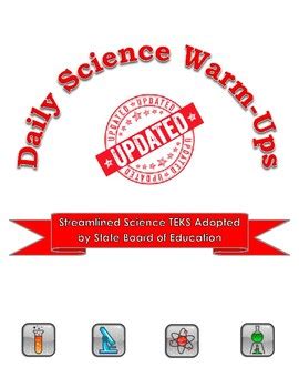 We will update answer keys of all the sets soon. UPDATED with Streamlined TEKS: Daily Science Warm-Ups by The Science Coach