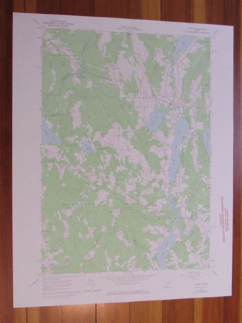 Union Maine 1974 Original Vintage Usgs Topo Map 1974 Map