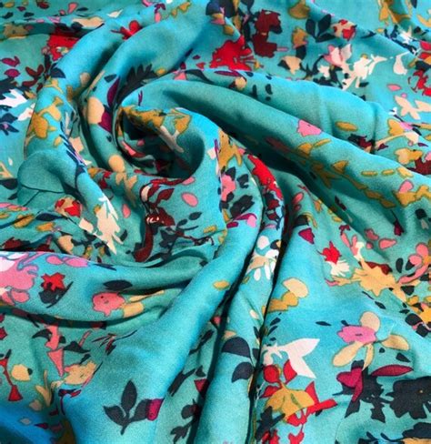 Rayon Floral Print Challis Fabric By The Yard Etsy