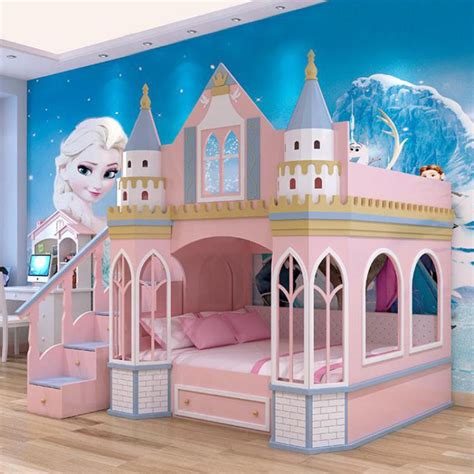 Castle Shaped Pink Color Princess Bunk Bed My Aashis